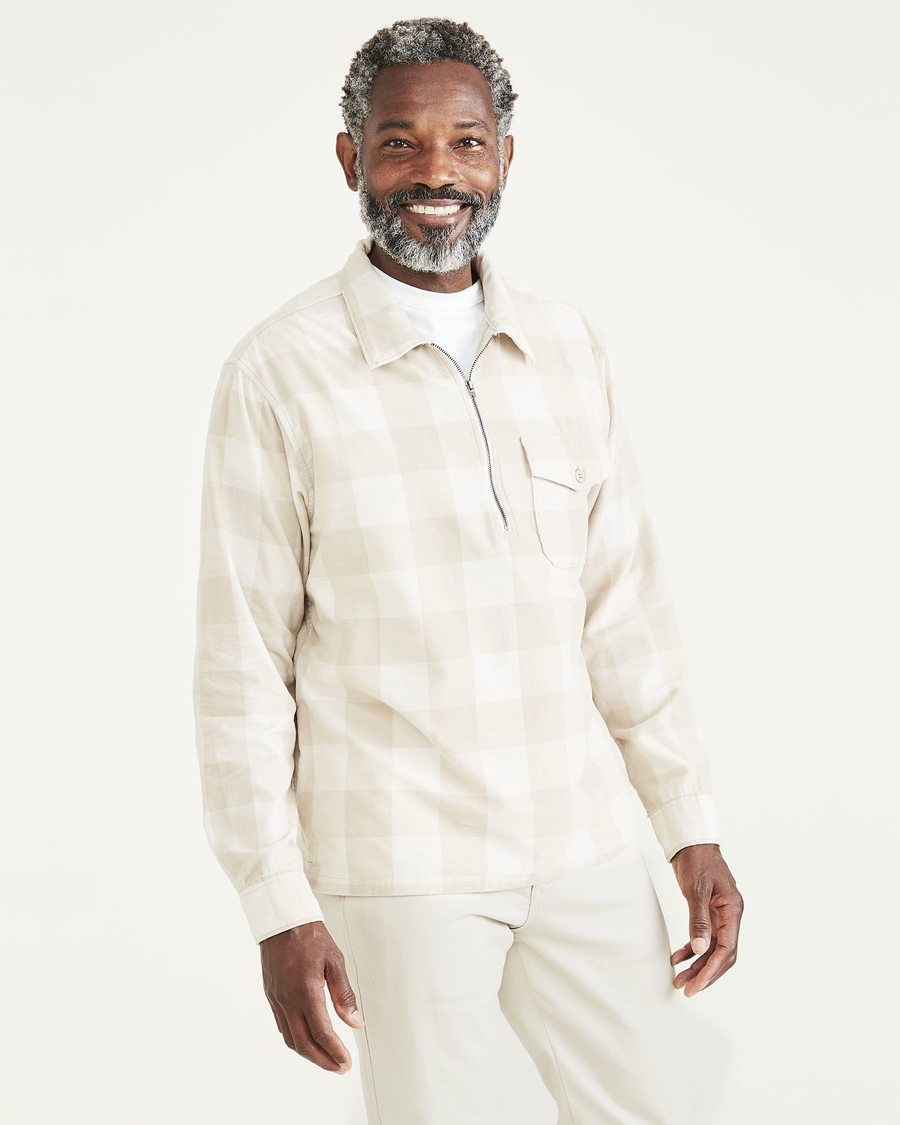 (image for) Intelligent Half Zip Popover Shirt, Relaxed Fit